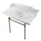 Kingston Brass 36 Carrara Marble Console Sink with Brass Legs, Marble WhiteBrushed Nickel LMS3630MB8 - alternate 1